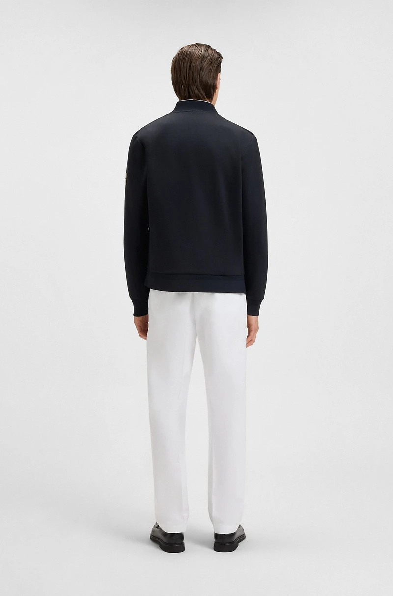 Padded-front zip sweatshirt a cotton blend