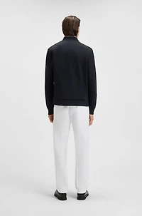 Padded-front zip sweatshirt a cotton blend