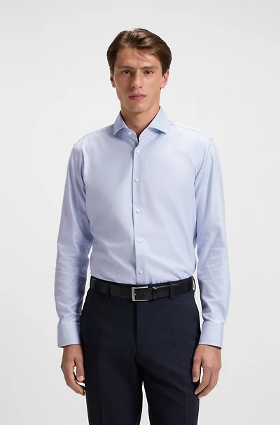 Regular-fit shirt structured cotton