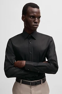 Slim-fit shirt easy-iron cotton poplin