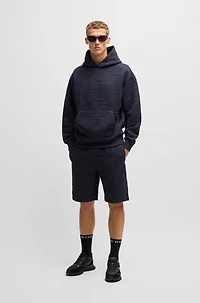 Relaxed-fit hoodie with hexagonal quilting