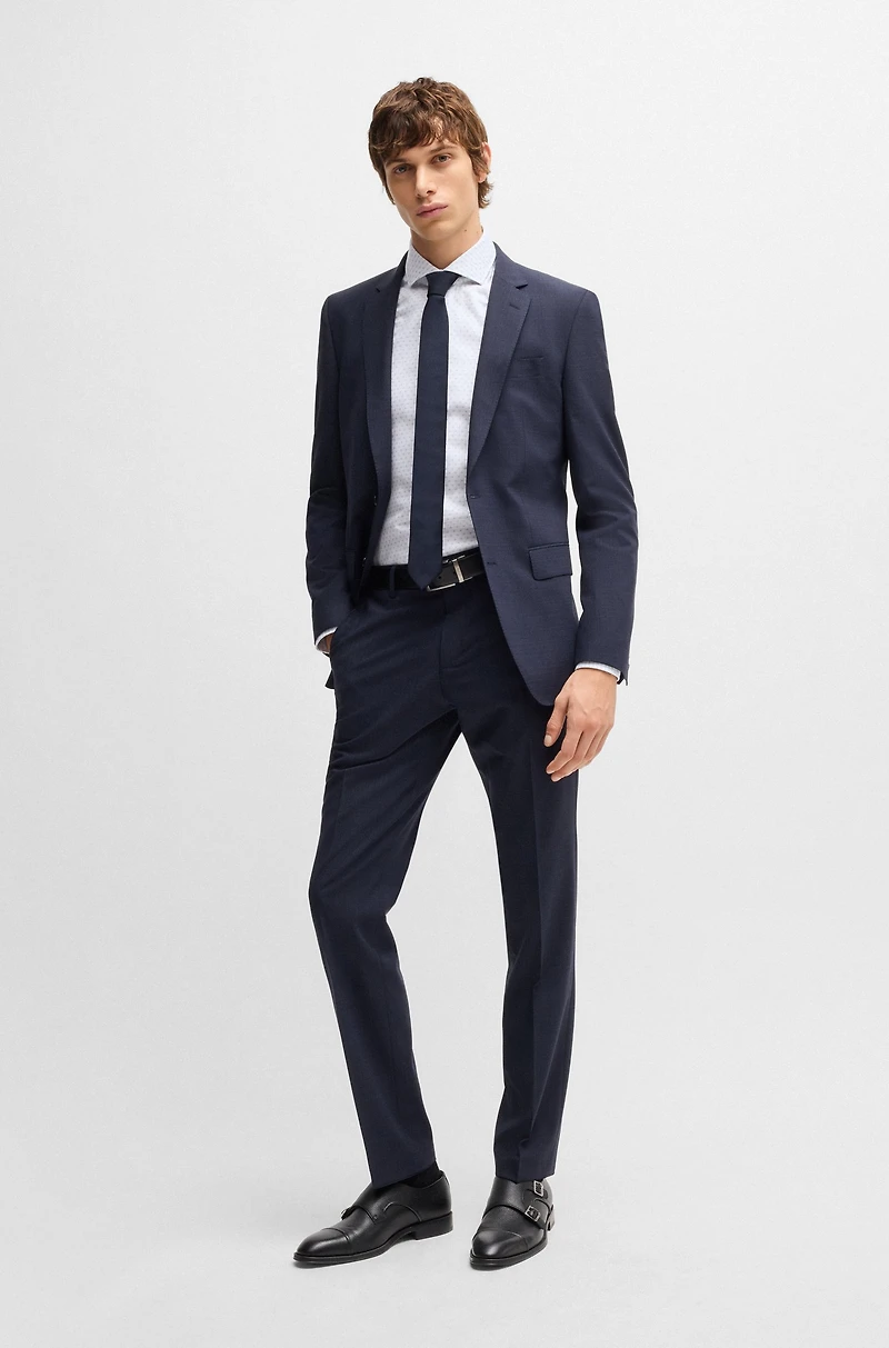 Slim-fit shirt structured cotton