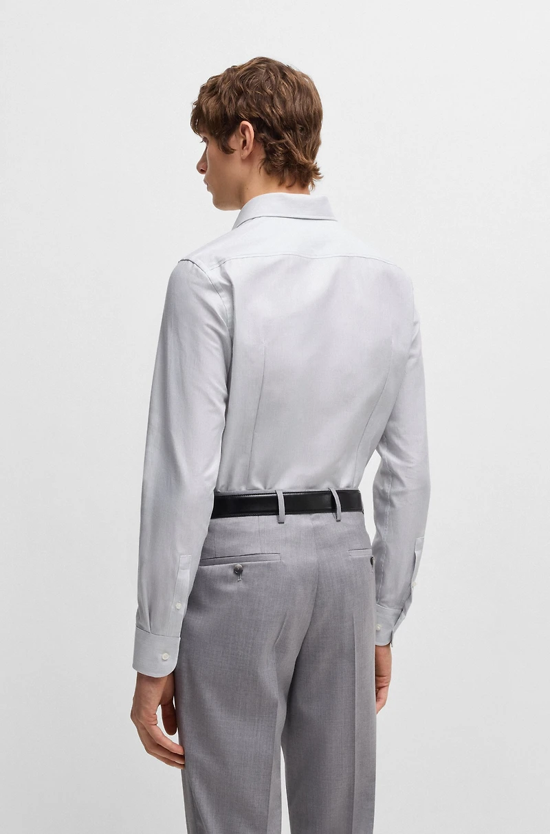 Slim-fit shirt striped cotton twill