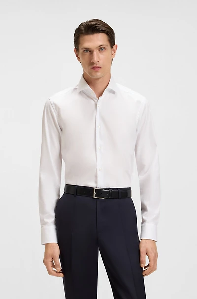 Slim-fit shirt structured cotton