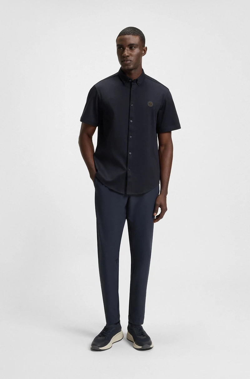 Regular-fit shirt knitted cotton