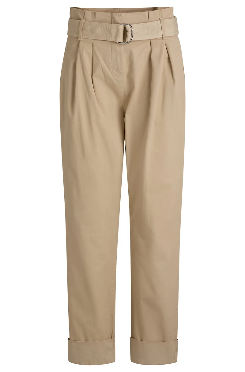 Paperbag trousers stretch-cotton twill