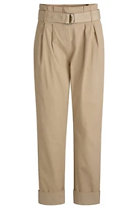 Paperbag trousers stretch-cotton twill