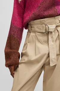 Paperbag trousers stretch-cotton twill