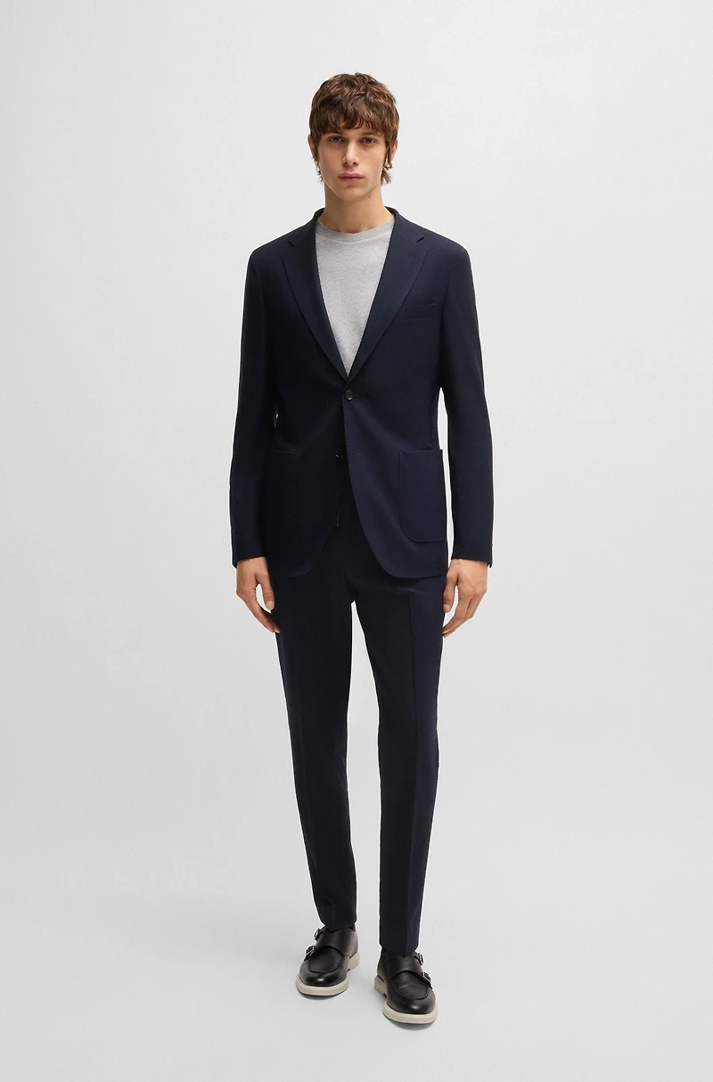 Slim-fit suit jacket a structured wool blend