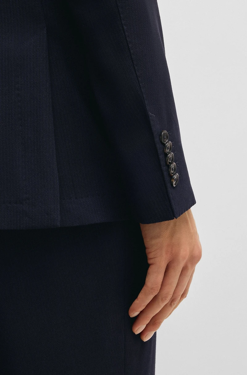 Slim-fit suit jacket a structured wool blend