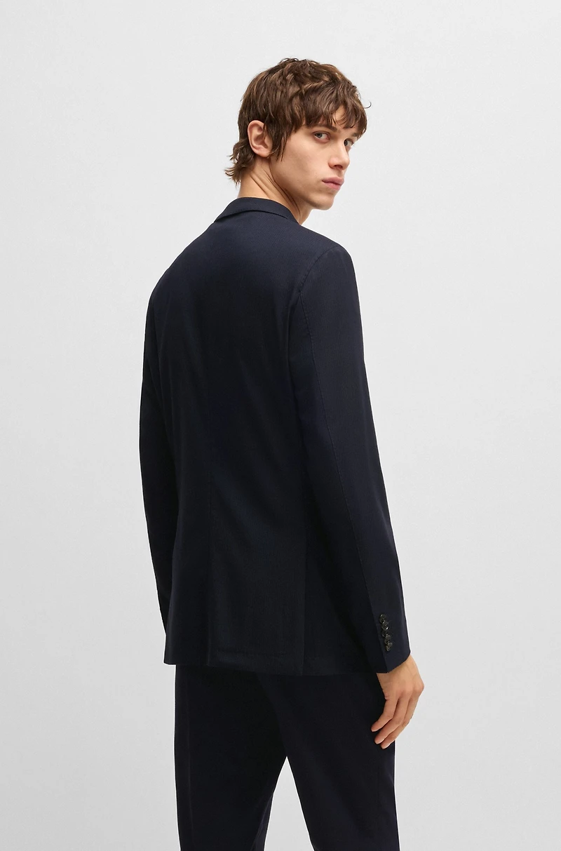 Slim-fit suit jacket a structured wool blend