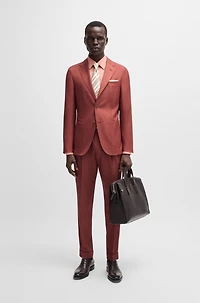 Regular-fit trousers cashmere, virgin wool and silk