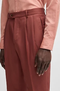 Regular-fit trousers cashmere, virgin wool and silk