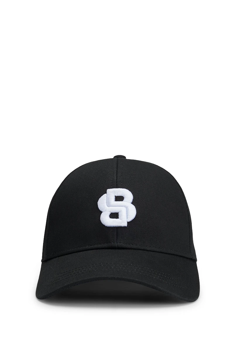 Cotton-twill cap with embroidered Double B monogram