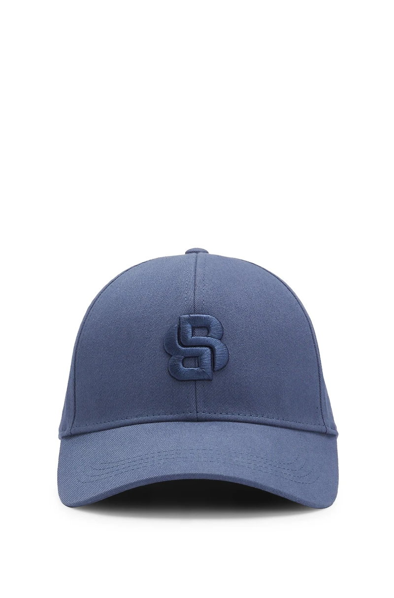 Cotton-twill cap with Double B monogram