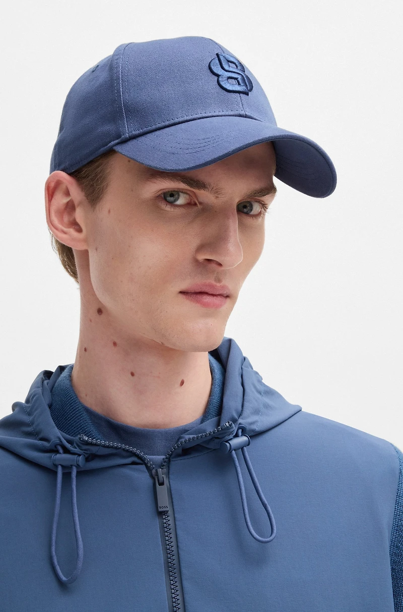 Cotton-twill cap with Double B monogram