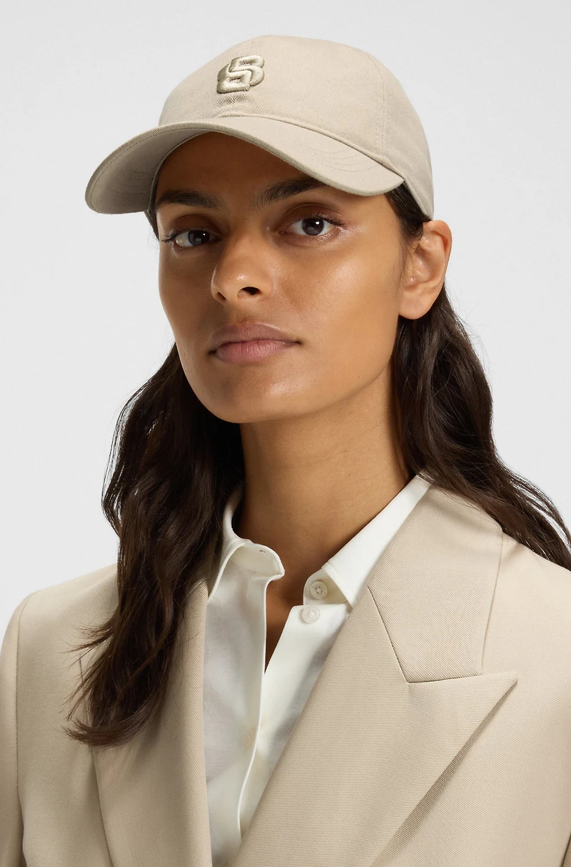 Cotton cap with embroidered Double B monogram