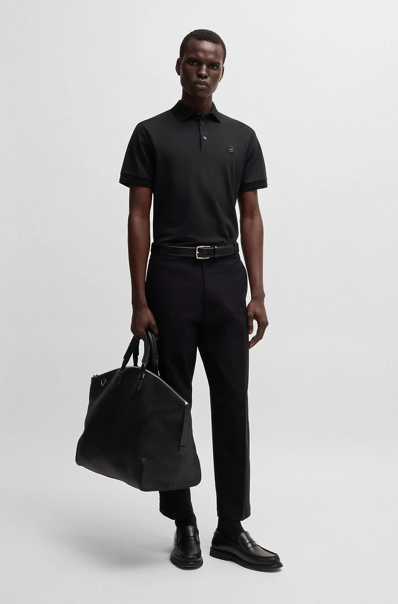Cotton-piqué polo shirt with Double B monogram