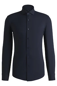Slim-fit shirt structured performance-stretch jersey