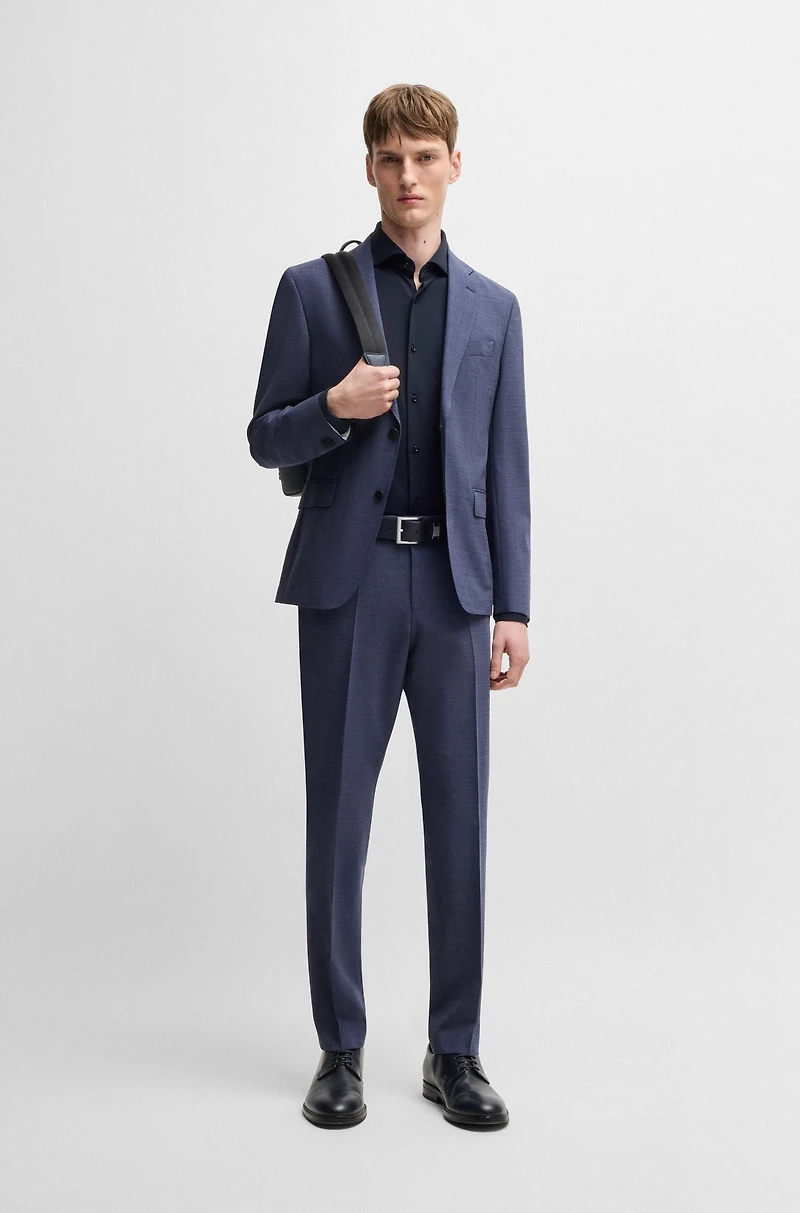 Slim-fit shirt structured performance-stretch jersey