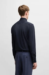 Slim-fit shirt structured performance-stretch jersey