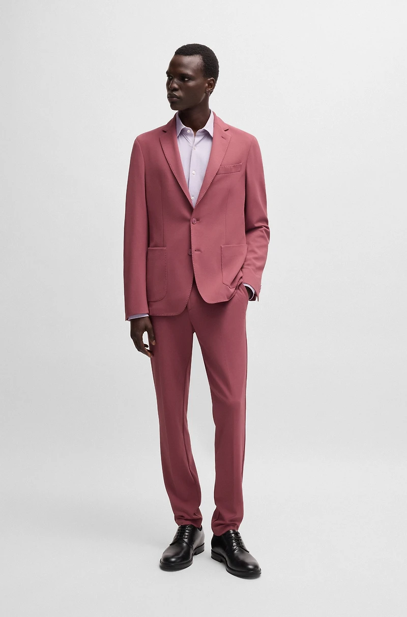 Slim-fit shirt performance-stretch structured fabric