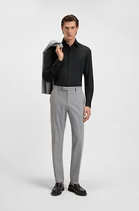 Slim-fit shirt textured performance-stretch jersey