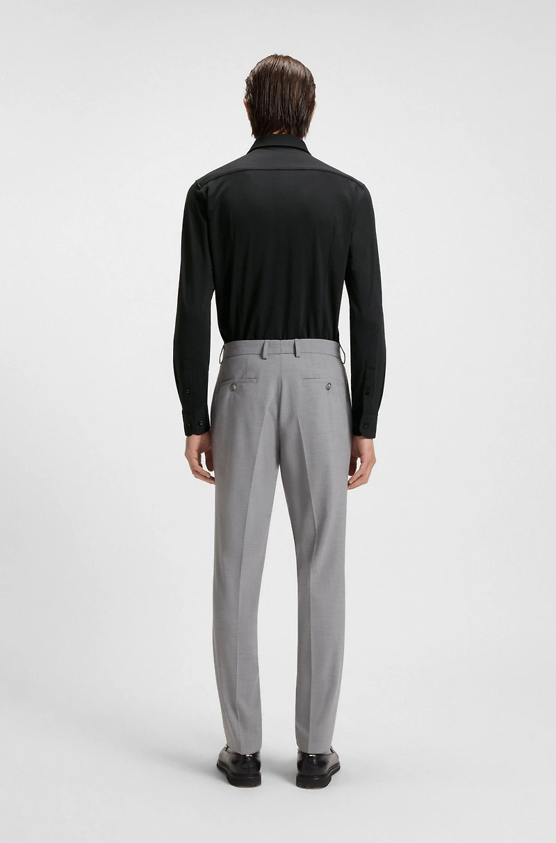 Slim-fit shirt textured performance-stretch jersey