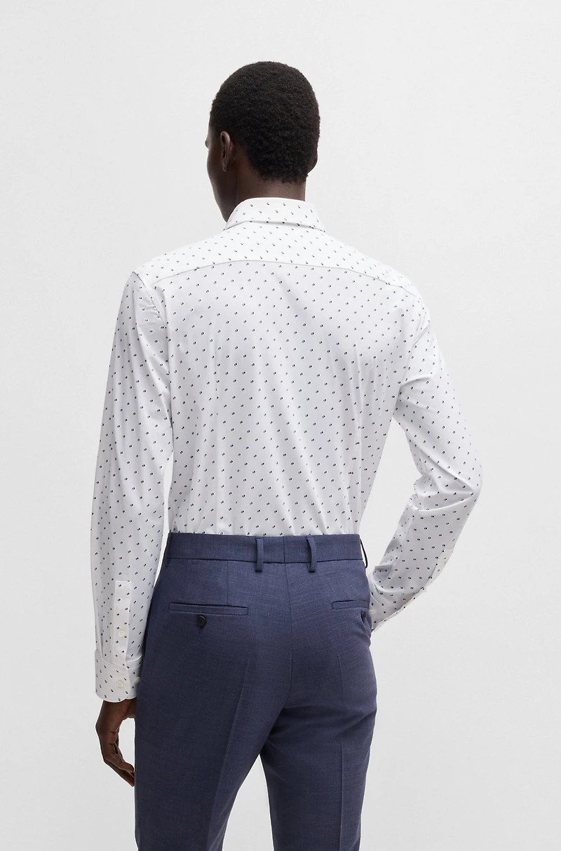 Slim-fit shirt printed performance-stretch material