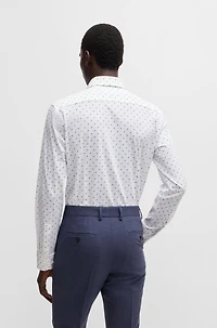 Slim-fit shirt printed performance-stretch material