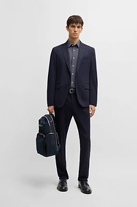 Slim-fit shirt geometric-print performance-stretch jersey