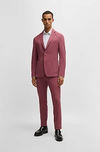 Slim-fit shirt geometric-print performance-stretch jersey