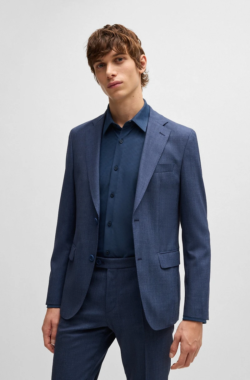 Slim-fit shirt performance-stretch monogram jacquard