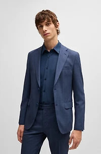 Slim-fit shirt performance-stretch monogram jacquard