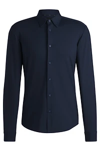 Slim-fit shirt melange performance-stretch jersey