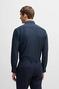 Slim-fit shirt performance-stretch jacquard