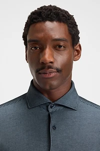 Casual-fit shirt micro-check stretch cotton