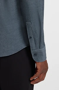 Casual-fit shirt micro-check stretch cotton