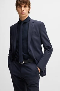 Casual-fit shirt patterned structured cotton