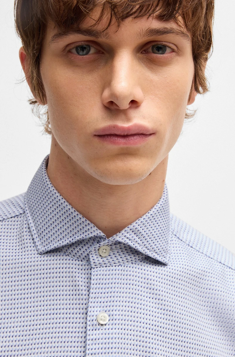 Casual-fit shirt patterned cotton