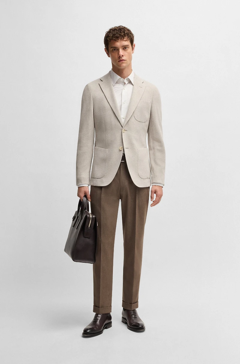 Slim-fit blazer virgin wool, cotton and cashmere