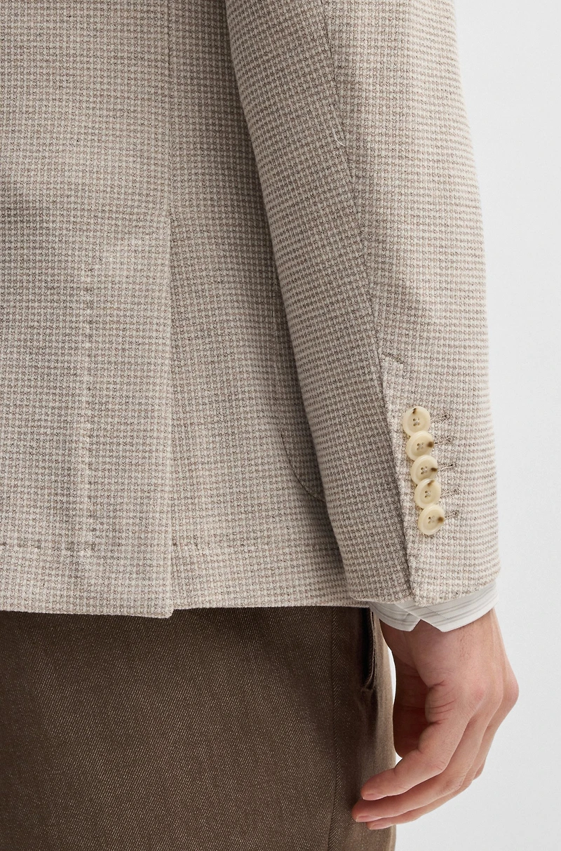 Slim-fit blazer virgin wool, cotton and cashmere