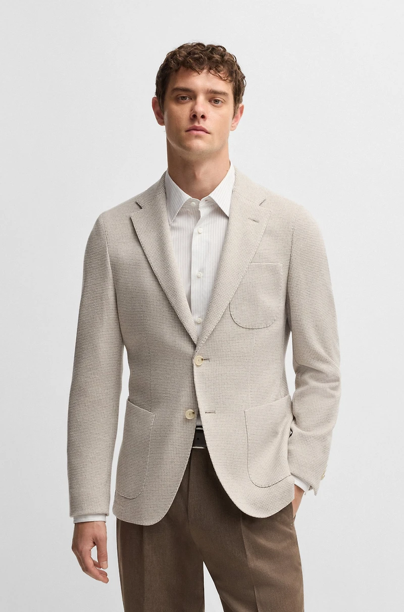 Slim-fit blazer virgin wool, cotton and cashmere