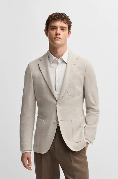 Slim-fit blazer virgin wool, cotton and cashmere
