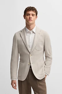 Slim-fit blazer virgin wool, cotton and cashmere