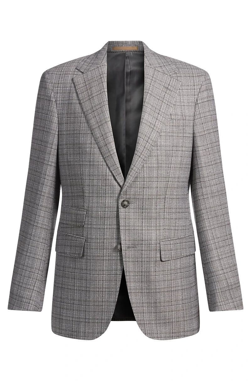 Regular-fit blazer checked stretch wool