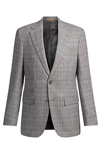 Regular-fit blazer checked stretch wool