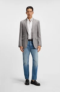 Regular-fit blazer checked stretch wool
