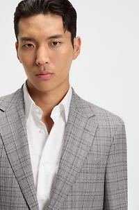 Regular-fit blazer checked stretch wool