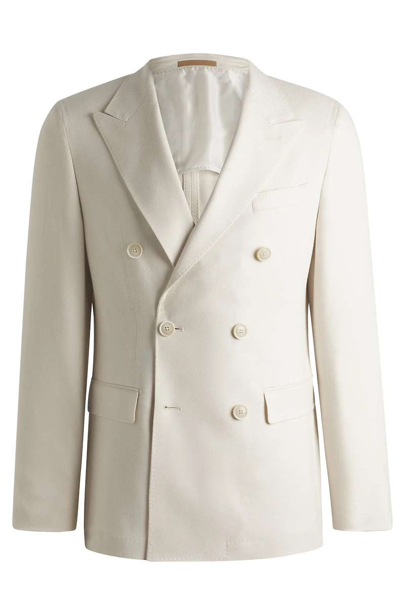 Slim-fit blazer patterned silk and cashmere